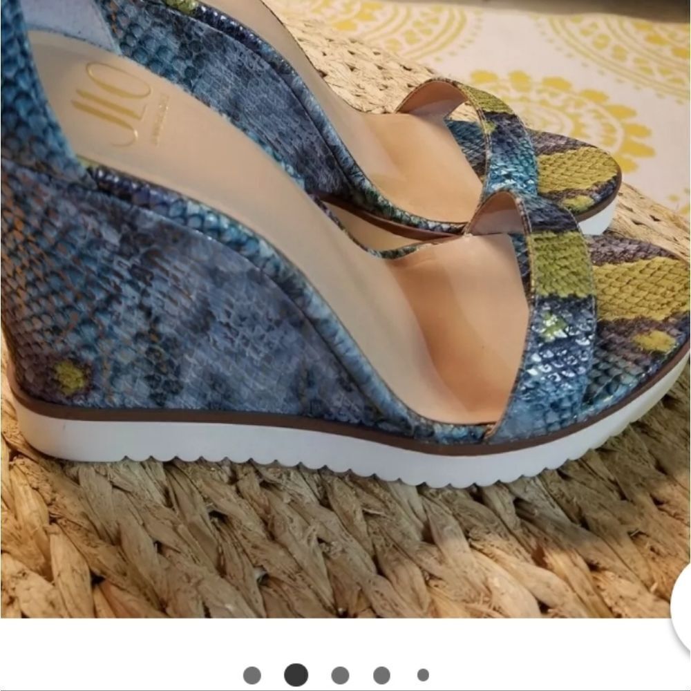 JLo vegan  wedge sandals snake skin size 10M/42 - Picture 4 of 8